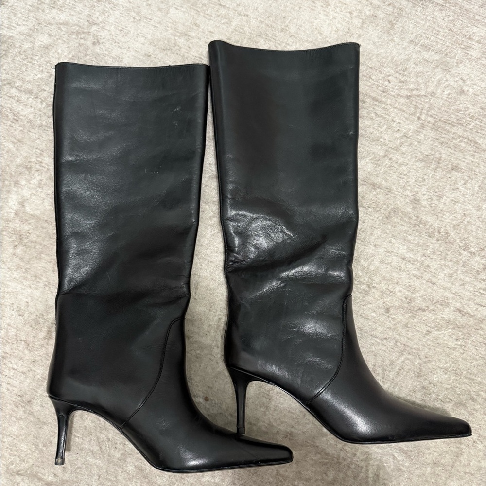 H&M Leather Knee High Boots